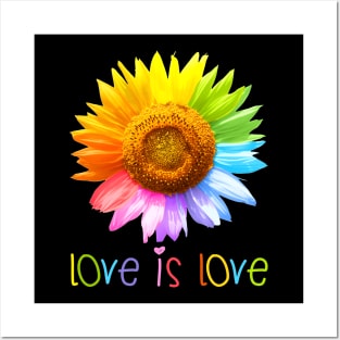 Love is love love daisy lgbt rainbow gay lesbian Posters and Art